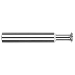 Harvey Tool - 3/32° 3/32" Cut Diam, 0.05" Cut Width, 1/8" Shank, Solid Carbide Double-Angle Cutter - Exact Industrial Supply