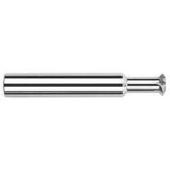 Harvey Tool - 3/8° 3/8" Cut Diam, 0.133" Cut Width, 3/8" Shank, Solid Carbide Double-Angle Cutter - Exact Industrial Supply
