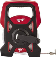 Milwaukee Tool - 100' x 3/8" Tape Measure - 1/16" Graduation - Benchmark Tooling