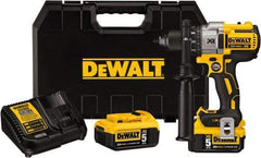 DeWALT - 20 Volt 1/2" Chuck Pistol Grip Handle Cordless Drill - 0-2000 RPM, Keyless Chuck, Reversible, 2 Lithium-Ion Batteries Included - Benchmark Tooling