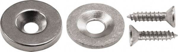 Mag-Mate - 3/16" Long x 45/64" Wide x 45/64" High, Magnetic Touch Latch - Neodymium & Steel, with Nickel Plated Finish - Benchmark Tooling