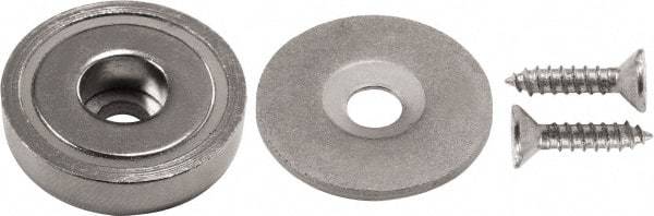 Mag-Mate - 3/8" Long x 61/62" Wide x 61/62" High, Magnetic Touch Latch - Neodymium & Steel, with Nickel Plated Finish - Benchmark Tooling