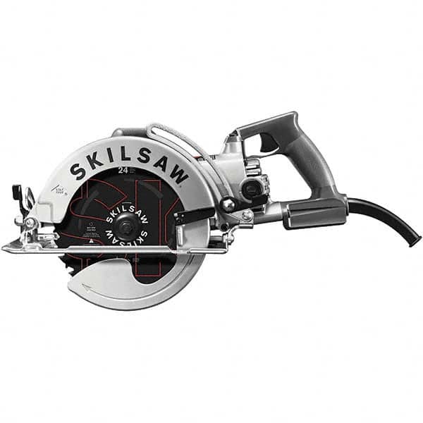 Skilsaw - 15 Amps, 8-1/4" Blade Diam, 4,700 RPM, Electric Circular Saw - 120 Volts, 8' Cord Length, 7/8" Arbor Hole, Left Blade - Benchmark Tooling