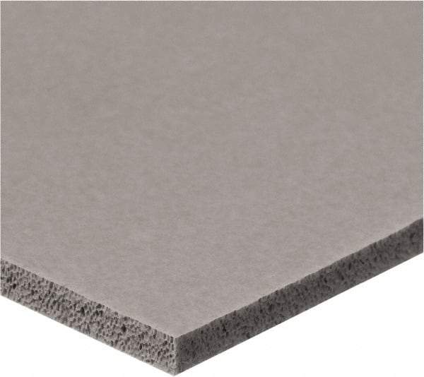 Value Collection - 1/2" Thick x 2" Wide x 6' Long Gray Closed Cell Silicone Foam Rubber Roll - Stock Length, Adhesive Back, -60°F to 400°F - Benchmark Tooling