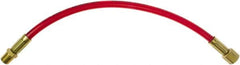 PRO-SOURCE - 1/4" ID 1' Long Lead-In Whip Hose - FNPT x MNPT Swivel Ends, 200 Working psi, 165°, 1/4" Fitting, Transparent Red - Benchmark Tooling