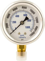 Value Collection - Hydraulic Pressure Gages & Adapters Type: Dry Gauge Pressure Rating: 0 - 15000 - Benchmark Tooling