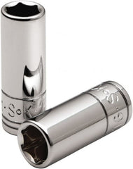 SK - 1/2", 1/4" Drive, Deep Hand Socket - 6 Points, Steel, Chrome Finish - Benchmark Tooling