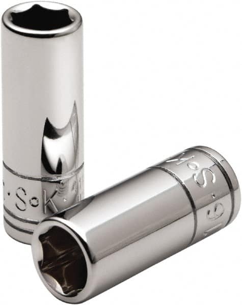 SK - 5/16", 1/4" Drive, Deep Hand Socket - 6 Points, Steel, Chrome Finish - Benchmark Tooling