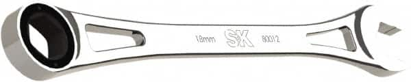 SK - 18mm 6 Point Combination Wrench - 11-1/2" OAL, Steel, Full Polish Finish - Benchmark Tooling