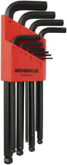 Bondhus - L-Wrench L-Wrench Hex Key Set - Hex Range 1.5 to 10mm, Protanium High Torque Steel - Benchmark Tooling