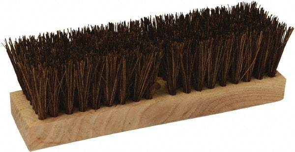 O-Cedar - 2" Bristle Length, Palmyra Deck Scrub Brush - 10" Long x 3" Wide Head, 10" OAL, Black, Wood Block - Benchmark Tooling