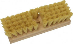 O-Cedar - 2" Bristle Length, Tampico Deck Scrub Brush - 10" Long x 3" Wide Head, 10" OAL, Beige, Wood Block - Benchmark Tooling