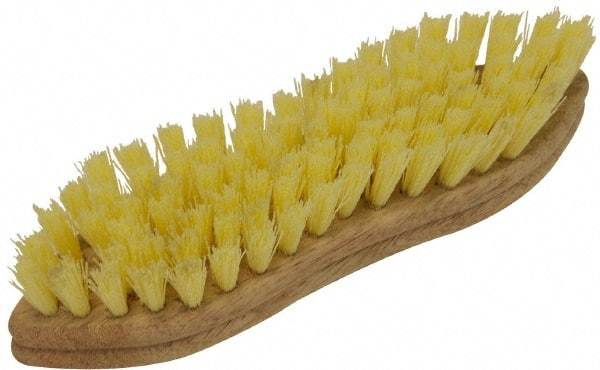 O-Cedar - 1" Bristle Length, Polypropylene Scrub Brush - 9" Long x 2-1/2" Wide Head, 9" OAL, Beige, Foam Block - Benchmark Tooling