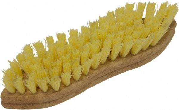 O-Cedar - 1" Bristle Length, Tampico Scrub Brush - 11" Long x 3" Wide Head, 11" OAL, Beige, Wood Block - Benchmark Tooling