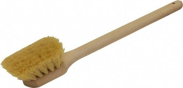 O-Cedar - 2" Bristle Length, Tampico Utility Scrub Brush - 20" Long x 3" Wide Head, 20" OAL, Beige, Wood Block - Benchmark Tooling