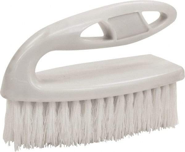 O-Cedar - 1" Bristle Length, Polypropylene Scrub Brush - 6" Long x 3" Wide Head, 6" OAL, White, Plastic Block - Benchmark Tooling