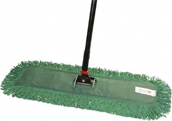 O-Cedar - 60" Long x 24" Wide Cotton & Metal Dust Mop Kit - White, Green & Black, Snap-On - Benchmark Tooling