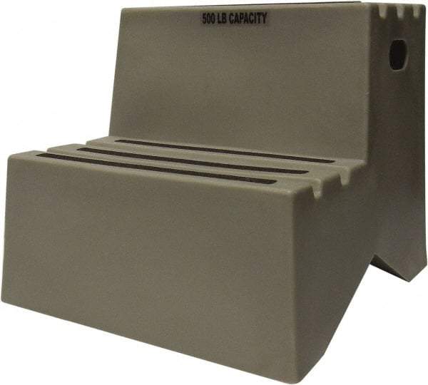 Diversified Plastics - 19-1/2" High x 18-1/8" Wide x 24-1/2" Deep, Gray Step Stool - 500 Lb Capacity - Benchmark Tooling