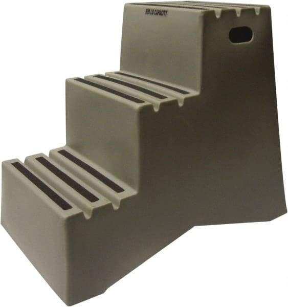 Diversified Plastics - 3 Steps, 2' 5-1/2"' High, Polypropylene Step Stand - 500 Lb Load Capacity, 22-1/2" Base Width - Benchmark Tooling