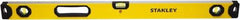 Stanley - Magnetic 48" Long 3 Vial Box Beam Level - Aluminum, Yellow, 1 Level & 2 Plumb Vials - Benchmark Tooling