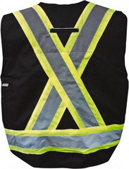 Viking - Size 3XL Flame Resistant/Retardant Black Solid Surveyor's Vest - 55" Chest, ASTM F2302-08, CSA Z96-09 Class 1, Level FR, Snaps Closure, 8 Pockets, Polyester - Benchmark Tooling