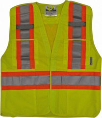 Viking - Size 2X/3XL High Visibility Lime Solid Breakaway Vest - 51 to 55" Chest, Hook & Loop Closure, 4 Pockets, Polyester - Benchmark Tooling