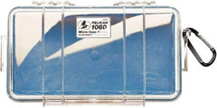Pelican Products, Inc. - 5-9/16" Wide x 2-5/8" High, Clamshell Hard Case - Clear/Blue, Polycarbonate - Benchmark Tooling