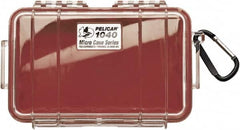 Pelican Products, Inc. - 5-1/16" Wide x 2-1/8" High, Clamshell Hard Case - Clear/Red, Polycarbonate - Benchmark Tooling