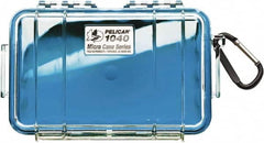 Pelican Products, Inc. - 5-1/16" Wide x 2-1/8" High, Clamshell Hard Case - Clear/Blue, Polycarbonate - Benchmark Tooling