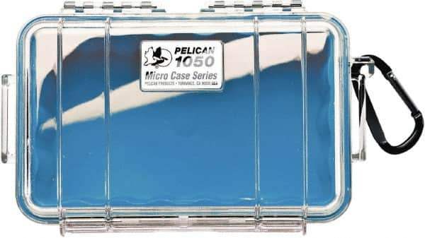 Pelican Products, Inc. - 5-1/16" Wide x 3-1/8" High, Clamshell Hard Case - Clear/Blue, Polycarbonate - Benchmark Tooling