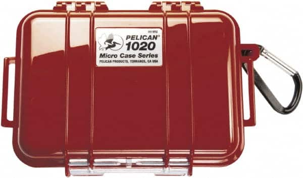 Pelican Products, Inc. - 4-3/4" Wide x 2-1/8" High, Clamshell Hard Case - Red, Polycarbonate - Benchmark Tooling