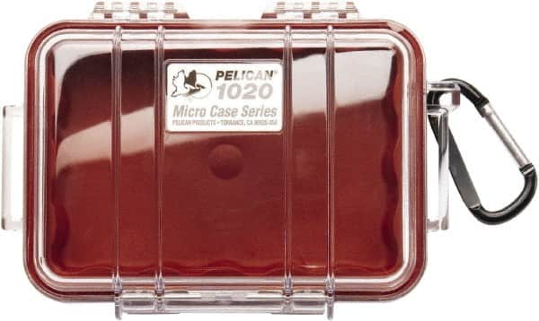 Pelican Products, Inc. - 4-3/4" Wide x 2-1/8" High, Clamshell Hard Case - Clear/Red, Polycarbonate - Benchmark Tooling