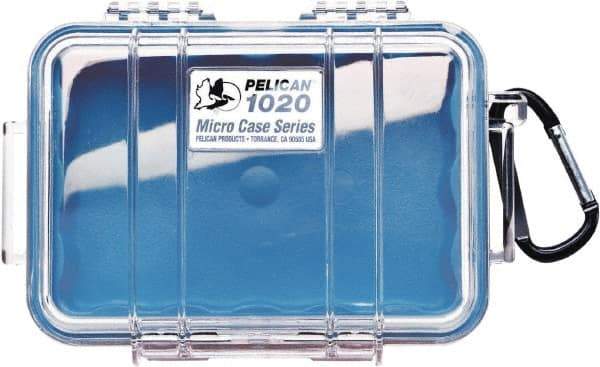 Pelican Products, Inc. - 4-3/4" Wide x 2-1/8" High, Clamshell Hard Case - Clear/Blue, Polycarbonate - Benchmark Tooling