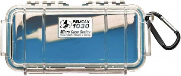 Pelican Products, Inc. - 3-7/8" Wide x 2-7/16" High, Clamshell Hard Case - Clear/Blue, Polycarbonate - Benchmark Tooling