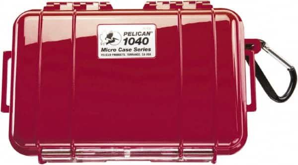 Pelican Products, Inc. - 5-1/16" Wide x 2-1/8" High, Clamshell Hard Case - Red, Polycarbonate - Benchmark Tooling