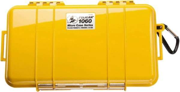 Pelican Products, Inc. - 5-9/16" Wide x 2-5/8" High, Clamshell Hard Case - Yellow, Polycarbonate - Benchmark Tooling