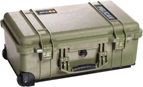 Pelican Products, Inc. - 13-13/16" Wide x 9" High, Clamshell Hard Case - Olive, Plastic - Benchmark Tooling