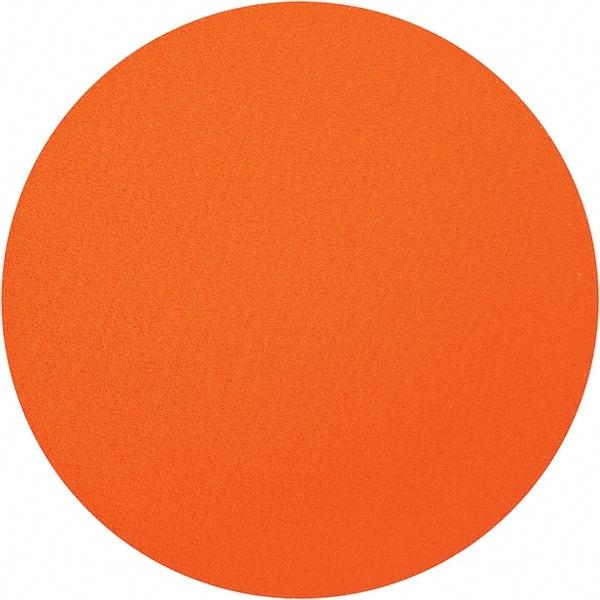 Norton - 20" Diam, 120 Grit Ceramic Adhesive PSA Disc - Medium Grade, Orange, Y Weighted Backing, Flexible - Benchmark Tooling