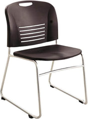 Safco - Plastic Black Stacking Chair - Silver Frame, 22-1/2" Wide x 19-1/2" Deep x 32-1/2" High - Benchmark Tooling