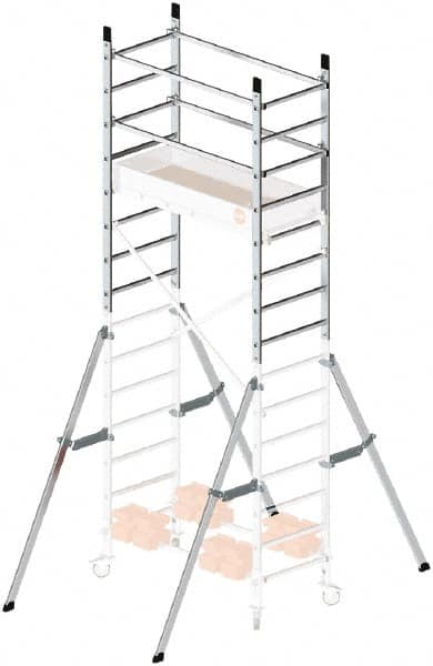 Hailo - Upper 7 Ft. Section Narrow Span Scaffolding - 5 Ft. Long, 441 Lbs. per Sq. Ft. Duty Rating - Benchmark Tooling