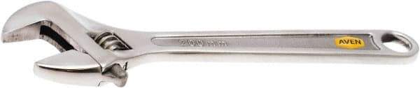 Aven - 1-1/8" Jaw Capacity, 8" Standard Adjustable Wrench - Stainless Steel, Polished Finish, 8" OAL - Benchmark Tooling