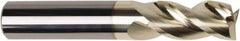 American Tool Service - 1/2", 1-1/4" LOC, 1/2" Shank Diam, 3" OAL, 3 Flute, Solid Carbide Square End Mill - Single End, ZrN Finish, Spiral Flute, Variable° Helix, Centercutting, Right Hand Cut, Right Hand Flute - Benchmark Tooling