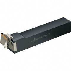 Walter - NCHE, External, Left Hand, 15mm Max Depth of Cut, 4 to 5mm Groove Width, Indexable Grooving Tool Holder - GX24-3.. Insert Compatibility, 25mm Shank Height, 25mm Shank Width, 141.4mm OAL - Benchmark Tooling