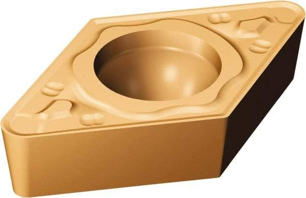 Sandvik Coromant - DCMT32.53 MR Grade 2035 Carbide Turning Insert - TiAlN/TiN Finish, 55° Diamond, 3/8" Inscr Circle, 5/32" Thick, 3/64" Corner Radius - Benchmark Tooling