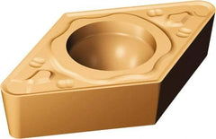 Sandvik Coromant - DCMT32.53 MR Grade 2035 Carbide Turning Insert - TiAlN/TiN Finish, 55° Diamond, 3/8" Inscr Circle, 5/32" Thick, 3/64" Corner Radius - Benchmark Tooling