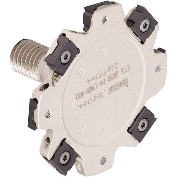 Iscar - Modular Connection Connection, 0.118" Cutting Width, 0.866" Depth of Cut, 63mm Cutter Diam, 10 Tooth Indexable Slotting Cutter - ETS-LN08-M Toolholder, LNET Insert, Right Hand Cutting Direction - Benchmark Tooling