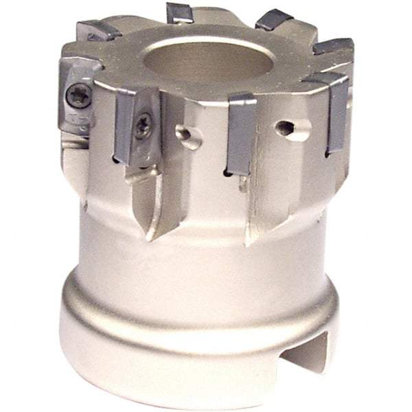 Iscar - 6 Inserts, 32mm Cut Diam, 16mm Arbor Diam, 7.7mm Max Depth of Cut, Indexable Square-Shoulder Face Mill - 0/90° Lead Angle, 35mm High, HP AN.. 0702.. Insert Compatibility, Series Heliplus - Benchmark Tooling