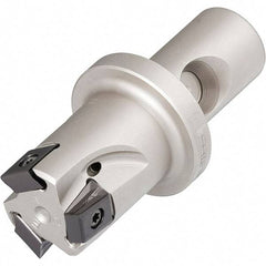 Iscar - 32mm Cut Diam, 12.5mm Max Depth of Cut, 32mm Shank Diam, 250mm OAL, Indexable Square Shoulder Helical End Mill - T490 LN.. Inserts, Cylindrical Shank, 0° Lead Angle, Through Coolant, Series Helitang - Benchmark Tooling