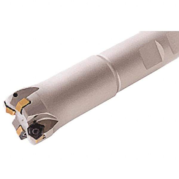 Iscar - 16mm Cut Diam, 0.0315" Max Depth, 16mm Shank Diam, Weldon Shank Indexable High-Feed End Mill - Screw Holding Method, H600 WXCU Insert, FF EWX Toolholder, Through Coolant - Benchmark Tooling