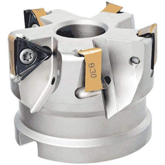 Iscar - 5 Inserts, 63mm Cut Diam, 27mm Arbor Diam, 13.5mm Max Depth of Cut, Indexable Square-Shoulder Face Mill - 0° Lead Angle, 50mm High, H690 TNKX 160610PNTR Insert Compatibility, Through Coolant, Series Helido - Benchmark Tooling